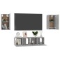 4-tlg. TV-Schrank-Set Betongrau Holzwerkstoff 4-tlg. TV-Schrank-Set Betongrau Holzwerkstoff