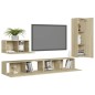4-tlg. TV-Schrank-Set Sonoma-Eiche Holzwerkstoff 4-tlg. TV-Schrank-Set Sonoma-Eiche Holzwerkstoff