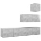 vidaXL 4-tlg. TV-Schrank-Set Betongrau Holzwerkstoff vidaXL 4-tlg. TV-Schrank-Set Betongrau Holzwerkstoff