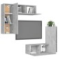 vidaXL 4-tlg. TV-Schrank-Set Betongrau Holzwerkstoff vidaXL 4-tlg. TV-Schrank-Set Betongrau Holzwerkstoff
