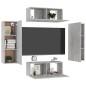 vidaXL 4-tlg. TV-Schrank-Set Betongrau Holzwerkstoff vidaXL 4-tlg. TV-Schrank-Set Betongrau Holzwerkstoff