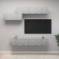 vidaXL 7-tlg. TV-Schrank-Set Betongrau Holzwerkstoff vidaXL 7-tlg. TV-Schrank-Set Betongrau Holzwerkstoff