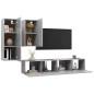 4-tlg. TV-Schrank-Set Betongrau Spanplatte 4-tlg. TV-Schrank-Set Betongrau Spanplatte