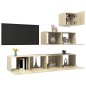 vidaXL 4-tlg. TV-Schrank-Set Sonoma-Eiche Holzwerkstoff vidaXL 4-tlg. TV-Schrank-Set Sonoma-Eiche Holzwerkstoff