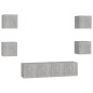 6-tlg. TV-Schrank-Set Betongrau Holzwerkstoff 6-tlg. TV-Schrank-Set Betongrau Holzwerkstoff