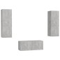 3-tlg. TV-Schrank-Set Betongrau Holzwerkstoff 3-tlg. TV-Schrank-Set Betongrau Holzwerkstoff