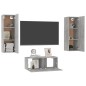 3-tlg. TV-Schrank-Set Betongrau Holzwerkstoff 3-tlg. TV-Schrank-Set Betongrau Holzwerkstoff