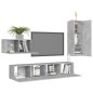 vidaXL 4-tlg. TV-Schrank-Set Betongrau Holzwerkstoff vidaXL 4-tlg. TV-Schrank-Set Betongrau Holzwerkstoff