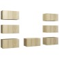 vidaXL TV-Schränke 7 Stk. Sonoma-Eiche 30,5x30x60 cm Holzwerkstoff vidaXL TV-Schränke 7 Stk. Sonoma-Eiche 30,5x30x60 cm Holzwerkstoff