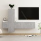 3-tlg. TV-Schrank-Set Betongrau Holzwerkstoff 3-tlg. TV-Schrank-Set Betongrau Holzwerkstoff