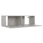 3-tlg. TV-Schrank-Set Betongrau Holzwerkstoff 3-tlg. TV-Schrank-Set Betongrau Holzwerkstoff