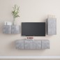 4-tlg. TV-Schrank-Set Betongrau Holzwerkstoff 4-tlg. TV-Schrank-Set Betongrau Holzwerkstoff