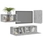 4-tlg. TV-Schrank-Set Betongrau Holzwerkstoff 4-tlg. TV-Schrank-Set Betongrau Holzwerkstoff