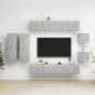 8-tlg. TV-Schrank-Set Betongrau Holzwerkstoff 8-tlg. TV-Schrank-Set Betongrau Holzwerkstoff