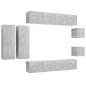 8-tlg. TV-Schrank-Set Betongrau Holzwerkstoff 8-tlg. TV-Schrank-Set Betongrau Holzwerkstoff