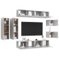 8-tlg. TV-Schrank-Set Betongrau Holzwerkstoff 8-tlg. TV-Schrank-Set Betongrau Holzwerkstoff