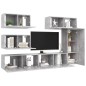 vidaXL 6-tlg. TV-Schrank-Set Betongrau Holzwerkstoff vidaXL 6-tlg. TV-Schrank-Set Betongrau Holzwerkstoff