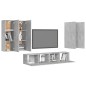vidaXL 6-tlg. TV-Schrank-Set Betongrau Holzwerkstoff vidaXL 6-tlg. TV-Schrank-Set Betongrau Holzwerkstoff
