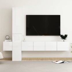 5-tlg. TV-Schrank-Set Hochglanz-Weiß Holzwerkstoff