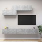 6-tlg. TV-Schrank-Set Betongrau Holzwerkstoff 6-tlg. TV-Schrank-Set Betongrau Holzwerkstoff