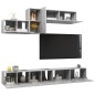 6-tlg. TV-Schrank-Set Betongrau Holzwerkstoff 6-tlg. TV-Schrank-Set Betongrau Holzwerkstoff