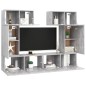 6-tlg. TV-Schrank-Set Betongrau Holzwerkstoff 6-tlg. TV-Schrank-Set Betongrau Holzwerkstoff