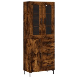 Highboard Räuchereiche 69,5x34x180 cm Holzwerkstoff