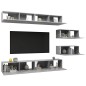6-tlg. TV-Schrank-Set Betongrau Holzwerkstoff 6-tlg. TV-Schrank-Set Betongrau Holzwerkstoff