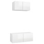 2-tlg. TV-Schrank-Set Hochglanz-Weiß Holzwerkstoff 2-tlg. TV-Schrank-Set Hochglanz-Weiß Holzwerkstoff