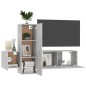 3-tlg. TV-Schrank-Set Betongrau Holzwerkstoff 3-tlg. TV-Schrank-Set Betongrau Holzwerkstoff