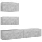 4-tlg. TV-Schrank-Set Betongrau Holzwerkstoff 4-tlg. TV-Schrank-Set Betongrau Holzwerkstoff