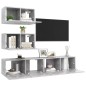 4-tlg. TV-Schrank-Set Betongrau Holzwerkstoff 4-tlg. TV-Schrank-Set Betongrau Holzwerkstoff
