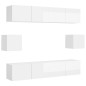 6-tlg. TV-Schrank-Set Hochglanz-Weiß Holzwerkstoff 6-tlg. TV-Schrank-Set Hochglanz-Weiß Holzwerkstoff
