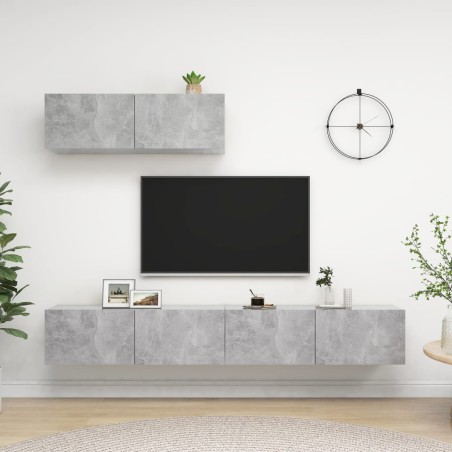 vidaXL TV-Schränke 3 Stk. Betongrau Holzwerkstoff