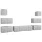 8-tlg. TV-Schrank-Set Betongrau Holzwerkstoff 8-tlg. TV-Schrank-Set Betongrau Holzwerkstoff