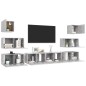8-tlg. TV-Schrank-Set Betongrau Holzwerkstoff 8-tlg. TV-Schrank-Set Betongrau Holzwerkstoff