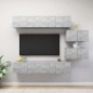 6-tlg. TV-Schrank-Set Betongrau Holzwerkstoff 6-tlg. TV-Schrank-Set Betongrau Holzwerkstoff