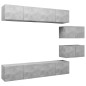 6-tlg. TV-Schrank-Set Betongrau Holzwerkstoff 6-tlg. TV-Schrank-Set Betongrau Holzwerkstoff