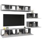 6-tlg. TV-Schrank-Set Betongrau Holzwerkstoff 6-tlg. TV-Schrank-Set Betongrau Holzwerkstoff