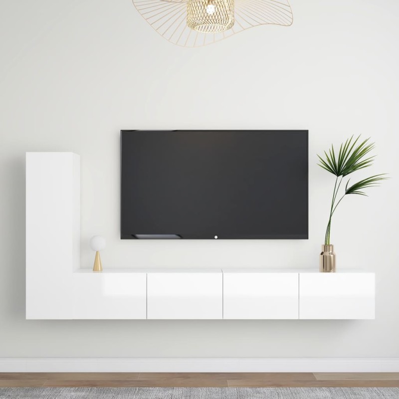 3-tlg. TV-Schrank-Set Hochglanz-Weiß Holzwerkstoff 3-tlg. TV-Schrank-Set Hochglanz-Weiß Holzwerkstoff