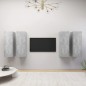 TV-Schränke 4 Stk. Betongrau 30,5x30x90 cm Holzwerkstoff TV-Schränke 4 Stk. Betongrau 30,5x30x90 cm Holzwerkstoff