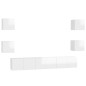 7-tlg. TV-Schrank-Set Hochglanz-Weiß Holzwerkstoff 7-tlg. TV-Schrank-Set Hochglanz-Weiß Holzwerkstoff
