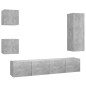 vidaXL 5-tlg. TV-Schrank-Set Betongrau Holzwerkstoff vidaXL 5-tlg. TV-Schrank-Set Betongrau Holzwerkstoff