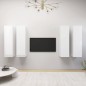 TV-Schränke 4 Stk. Hochglanz Weiß 30,5x30x110 cm Holzwerkstoff TV-Schränke 4 Stk. Hochglanz Weiß 30,5x30x110 cm Holzwerkstoff