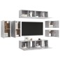 8-tlg. TV-Schrank-Set Betongrau Holzwerkstoff 8-tlg. TV-Schrank-Set Betongrau Holzwerkstoff