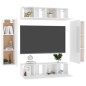 6-tlg. TV-Schrank-Set Hochglanz-Weiß Holzwerkstoff 6-tlg. TV-Schrank-Set Hochglanz-Weiß Holzwerkstoff