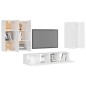 6-tlg. TV-Schrank-Set Hochglanz-Weiß Holzwerkstoff 6-tlg. TV-Schrank-Set Hochglanz-Weiß Holzwerkstoff