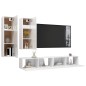 4-tlg. TV-Schrank-Set Hochglanz-Weiß Holzwerkstoff 4-tlg. TV-Schrank-Set Hochglanz-Weiß Holzwerkstoff