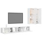 4-tlg. TV-Schrank-Set Hochglanz-Weiß Holzwerkstoff 4-tlg. TV-Schrank-Set Hochglanz-Weiß Holzwerkstoff