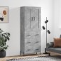 vidaXL Highboard Betongrau 69,5x34x180 cm Holzwerkstoff vidaXL Highboard Betongrau 69,5x34x180 cm Holzwerkstoff